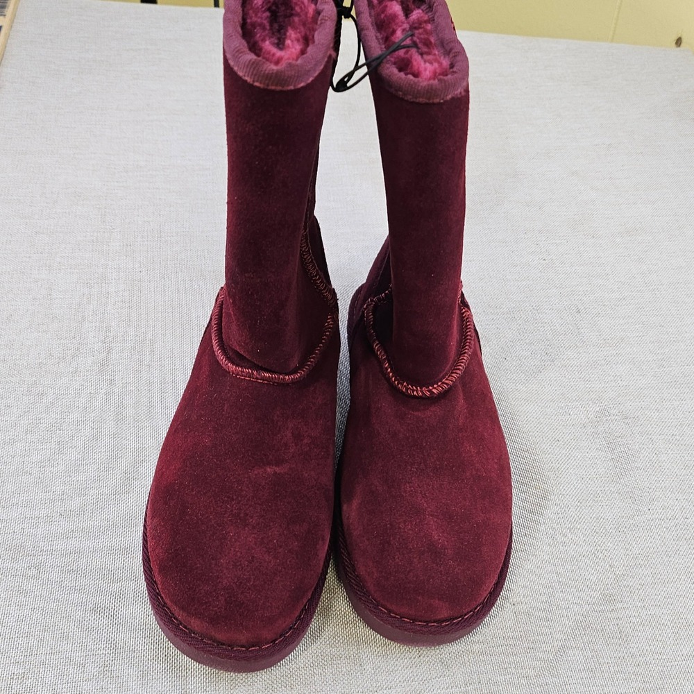 Cherokee Tessa Burgundy Suede with Faux Fur Lined Boots Youth Size 3